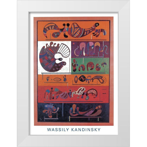 Wassily White Modern Wood Framed Art Print by Kandinsky