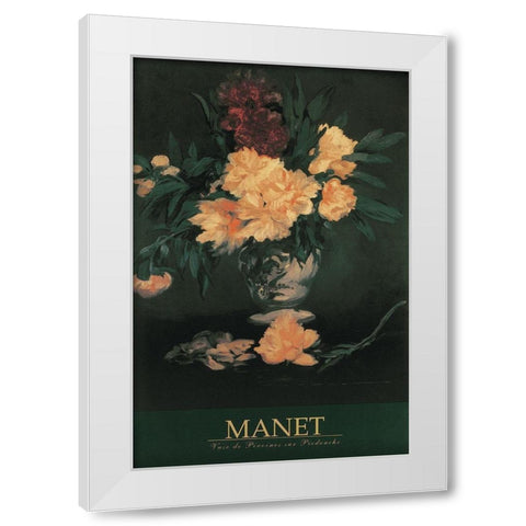 Manet Floral White Modern Wood Framed Art Print by Manet