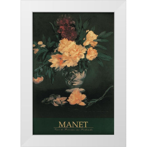 Manet Floral White Modern Wood Framed Art Print by Manet