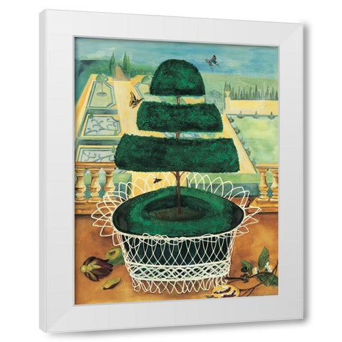Topiary I White Modern Wood Framed Art Print by Unknown