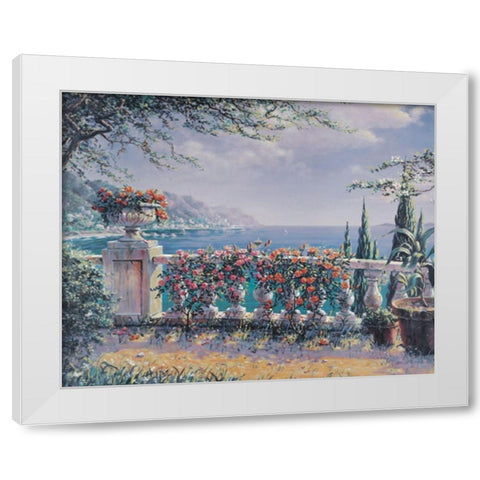 Ocean View White Modern Wood Framed Art Print by Unknown