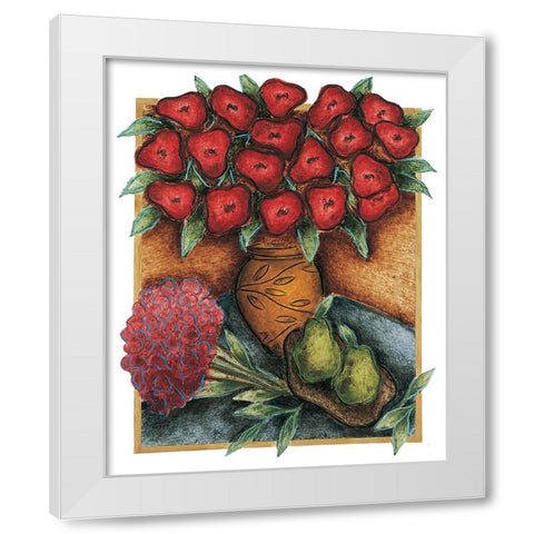Red Poppies White Modern Wood Framed Art Print by Unknown