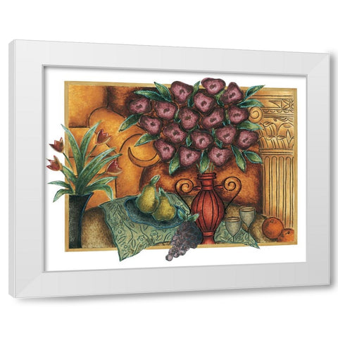 Purple Poppies White Modern Wood Framed Art Print by Unknown