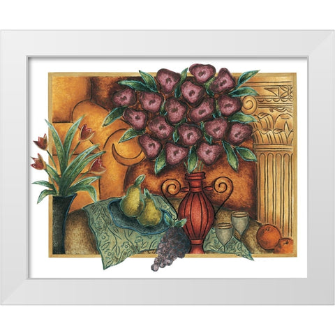 Purple Poppies White Modern Wood Framed Art Print by Unknown