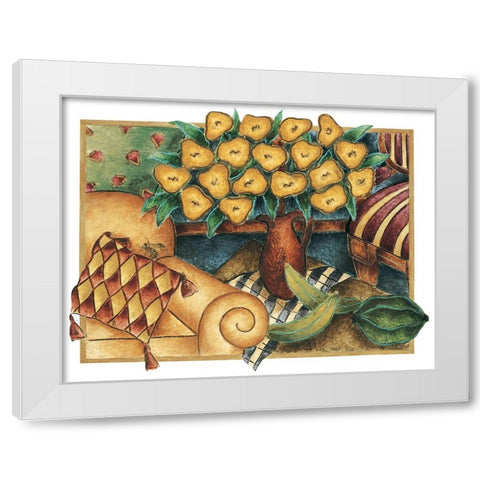 Yellow Poppies White Modern Wood Framed Art Print by Unknown