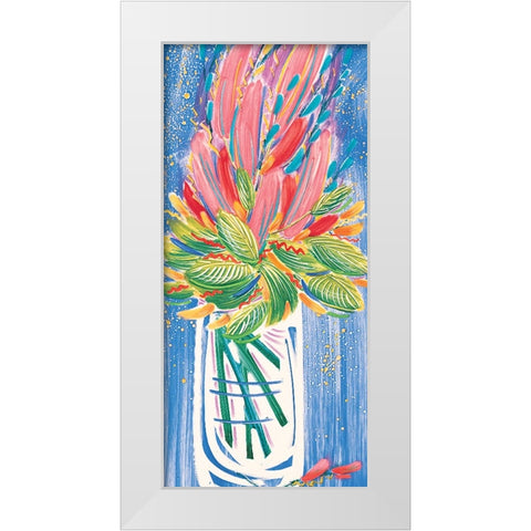 Colorful Floral I White Modern Wood Framed Art Print by Unknown