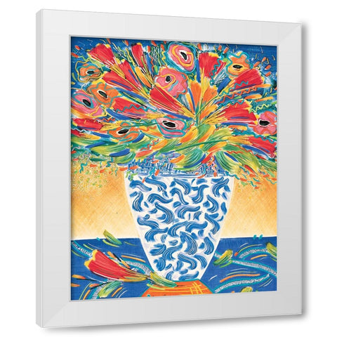 Colorful Floral II White Modern Wood Framed Art Print by Unknown