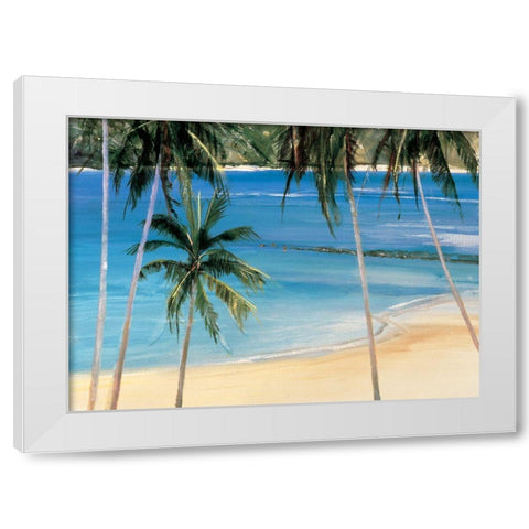 Palm Trees I White Modern Wood Framed Art Print by Unknown