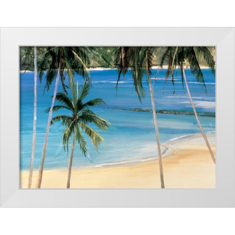 Palm Trees I White Modern Wood Framed Art Print by Unknown