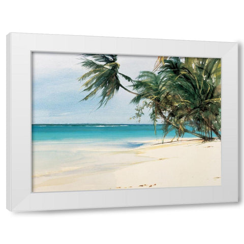 Palm Trees II White Modern Wood Framed Art Print by Unknown