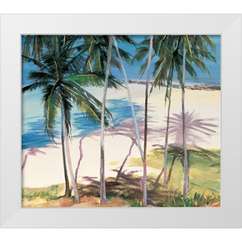 Palm Trees III White Modern Wood Framed Art Print by Unknown