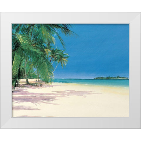 Palm Trees IV White Modern Wood Framed Art Print by Unknown