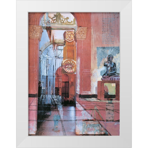 Pink Portico I White Modern Wood Framed Art Print by Unknown