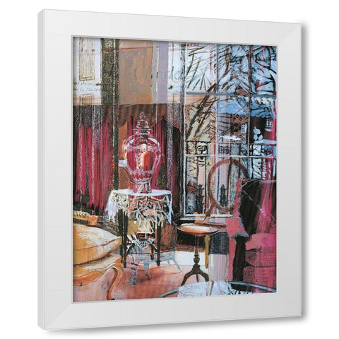 Pink Portico II White Modern Wood Framed Art Print by Unknown