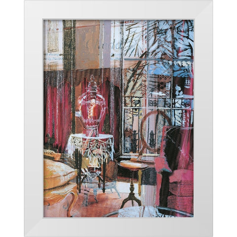 Pink Portico II White Modern Wood Framed Art Print by Unknown