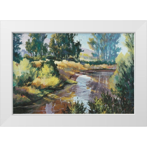 Lazy Stream White Modern Wood Framed Art Print by Unknown