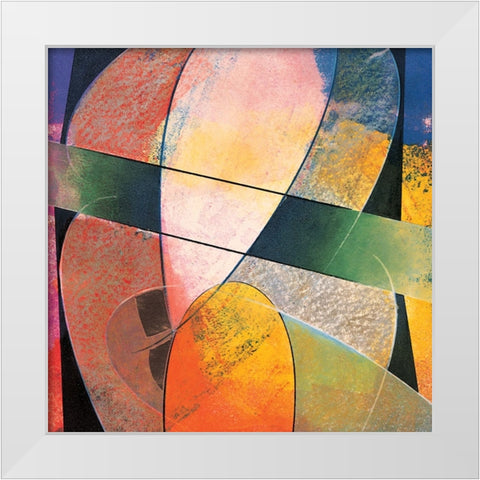Abstract Dancer I White Modern Wood Framed Art Print by Unknown