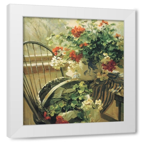 Chair Floral I White Modern Wood Framed Art Print by Unknown
