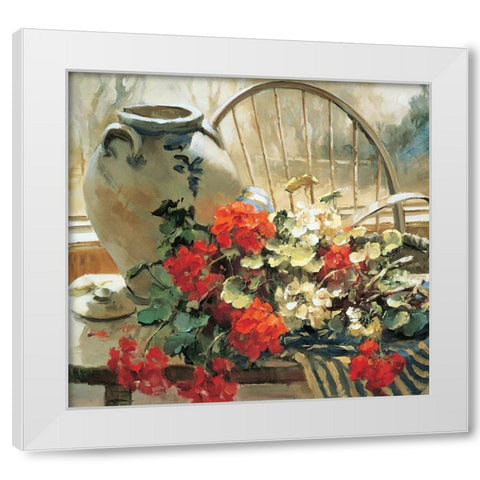 Chair Floral II White Modern Wood Framed Art Print by Unknown
