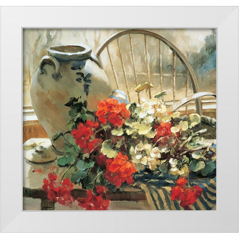 Chair Floral II White Modern Wood Framed Art Print by Unknown