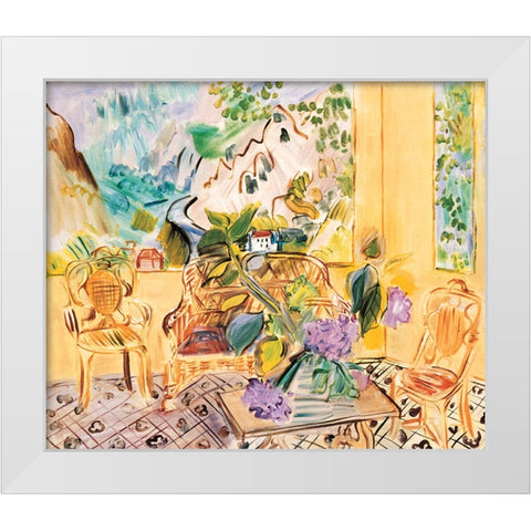 Yellow Room White Modern Wood Framed Art Print by Unknown