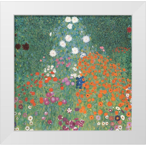 Poppy White Modern Wood Framed Art Print by Unknown