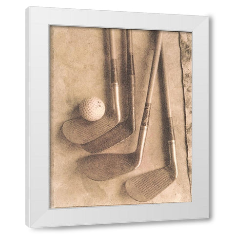Sepia Golf White Modern Wood Framed Art Print by Unknown