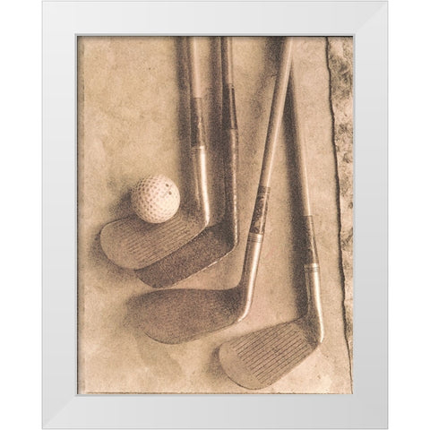 Sepia Golf White Modern Wood Framed Art Print by Unknown