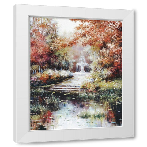 Fountain White Modern Wood Framed Art Print by Unknown
