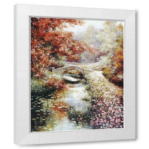 Stone Bridge White Modern Wood Framed Art Print by Unknown