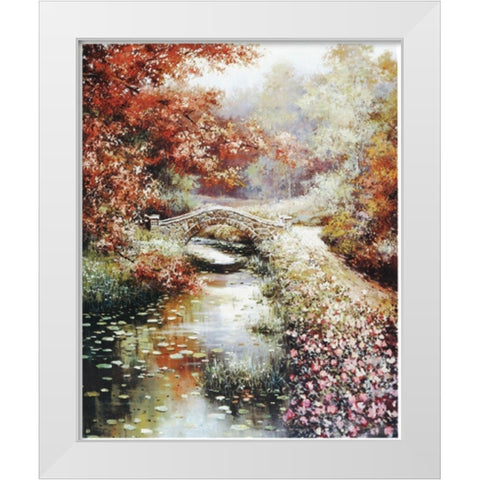 Stone Bridge White Modern Wood Framed Art Print by Unknown