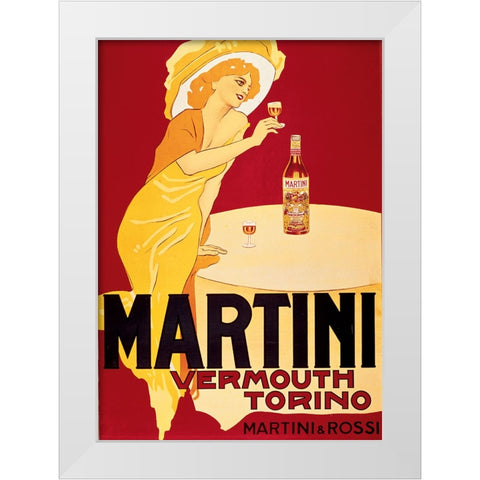 Martini White Modern Wood Framed Art Print by Unknown