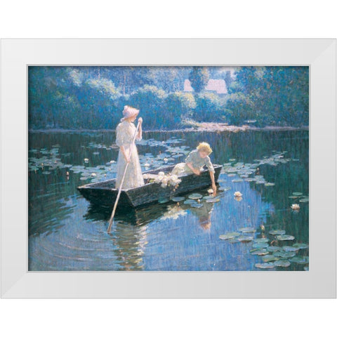 On the Lake White Modern Wood Framed Art Print by Unknown