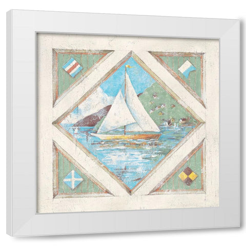 Sailboat II White Modern Wood Framed Art Print by Unknown