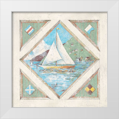 Sailboat II White Modern Wood Framed Art Print by Unknown