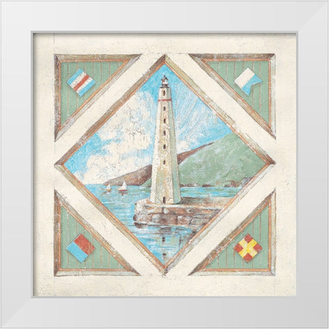 Lighthouse I White Modern Wood Framed Art Print by Unknown