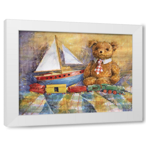 Teddy White Modern Wood Framed Art Print by Unknown