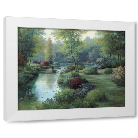 Small Bridge White Modern Wood Framed Art Print by Unknown