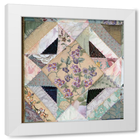 Oriental Embroidery I White Modern Wood Framed Art Print by Unknown