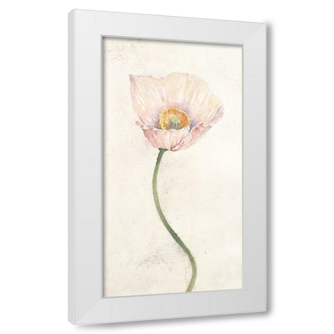Budding Flower I White Modern Wood Framed Art Print by Unknown