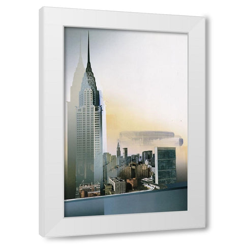 NYC Chrysler Bldg White Modern Wood Framed Art Print by Unknown