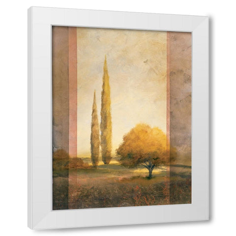 Golden Trees I White Modern Wood Framed Art Print by Unknown