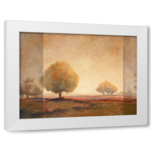 Golden Trees II White Modern Wood Framed Art Print by Unknown
