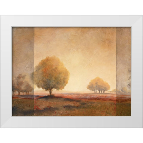 Golden Trees II White Modern Wood Framed Art Print by Unknown