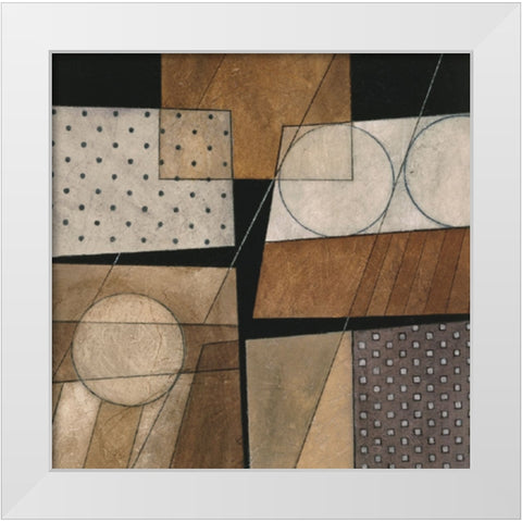 Circles I White Modern Wood Framed Art Print by Unknown