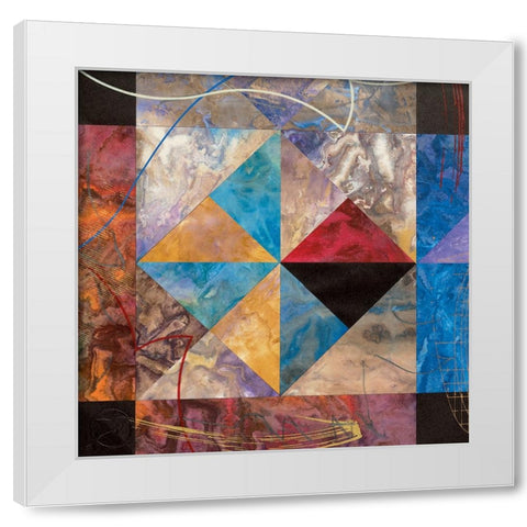 Pyramid Abstract II White Modern Wood Framed Art Print by Unknown