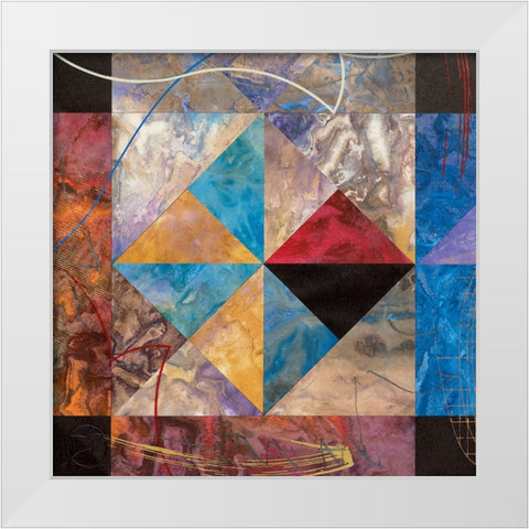 Pyramid Abstract II White Modern Wood Framed Art Print by Unknown
