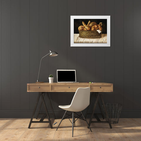 Bread III White Modern Wood Framed Art Print by Unknown