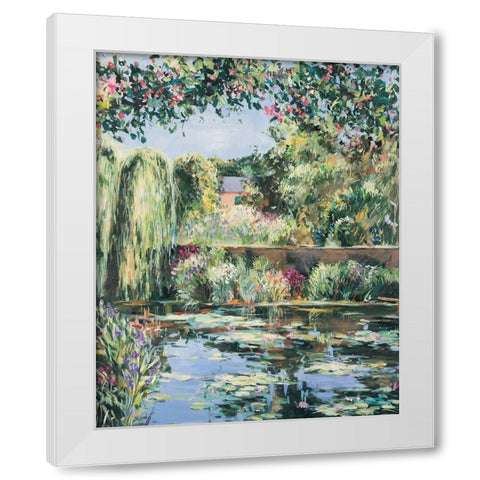 Pond of Flowers II White Modern Wood Framed Art Print by Unknown
