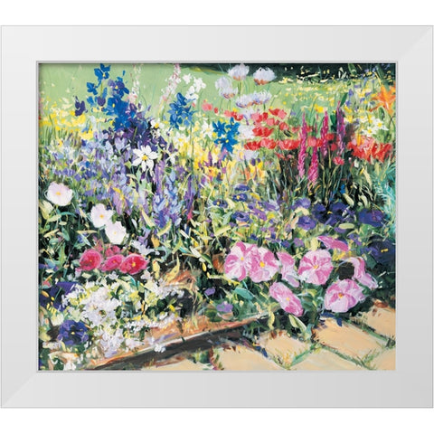 French Garden I White Modern Wood Framed Art Print by Unknown